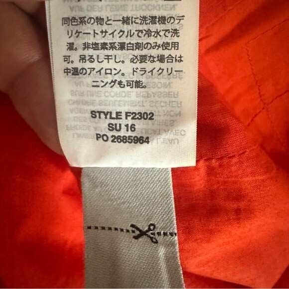 J. Crew Off The Shoulder Orange Cotton Babydoll Smocked Dress Size 0 - Picture 7 of 7